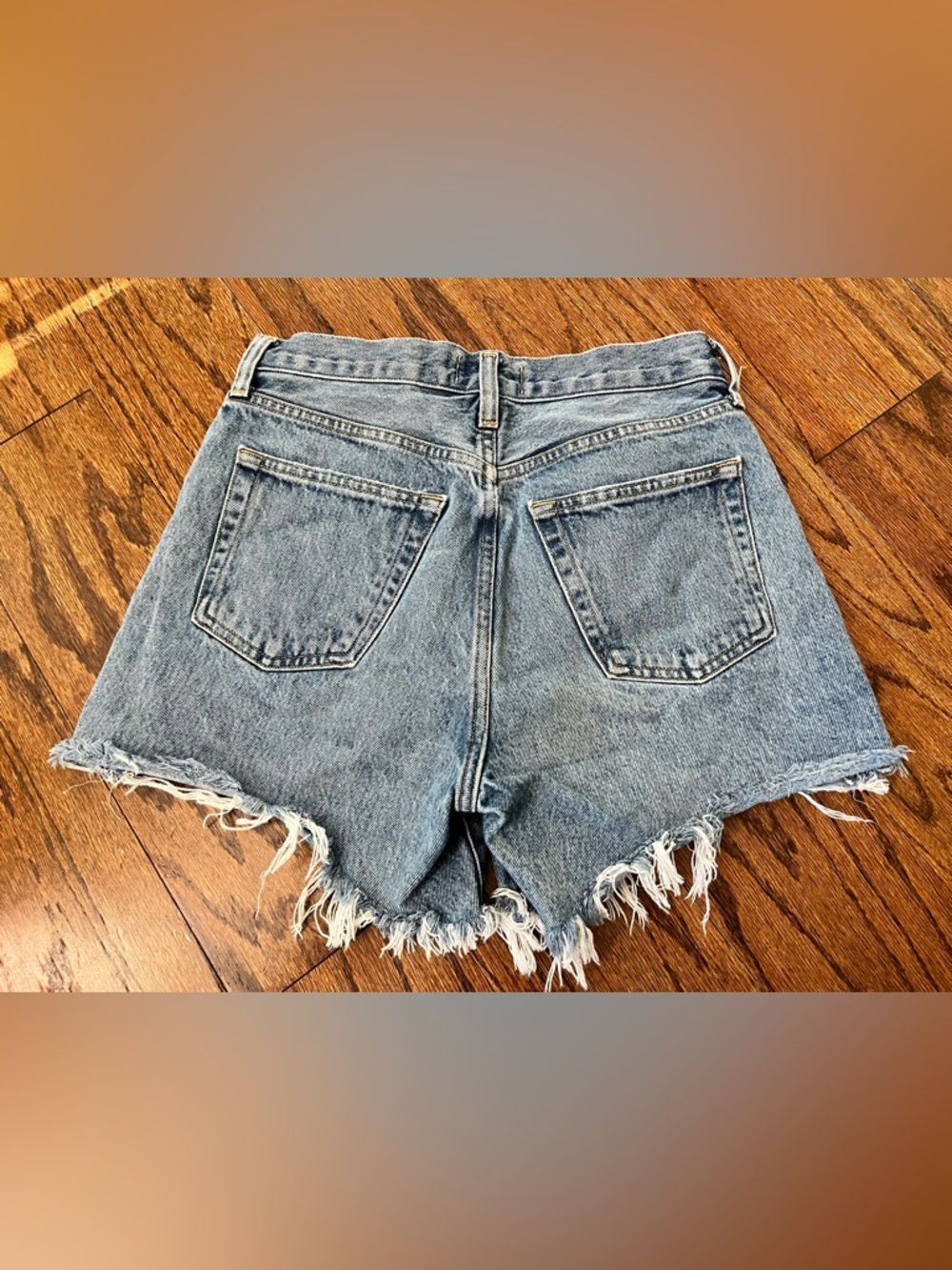 Agolde Parker Long Denim Shorts - Picture 4 of 8